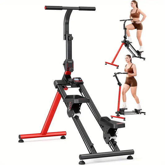 Adjustable Stair Stepper for Home with 3 Workout Modes, Folding Stair Climber with Ski Simulation & Oversized Pedals