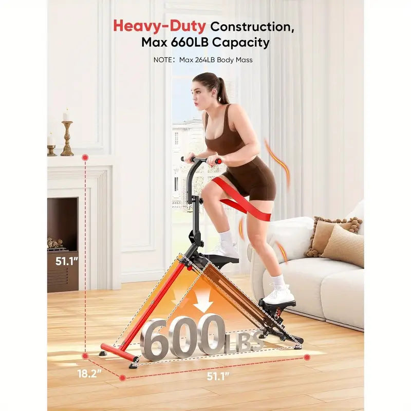 Adjustable Folding Stair Stepper for Home - 3 Workout Modes (Climbing, Hiking, Ski Simulation)