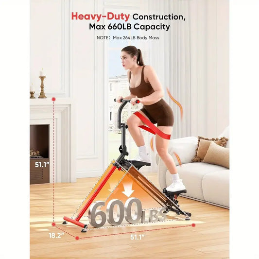 Adjustable Folding Stair Stepper for Home - 3 Workout Modes (Climbing, Hiking, Ski Simulation)